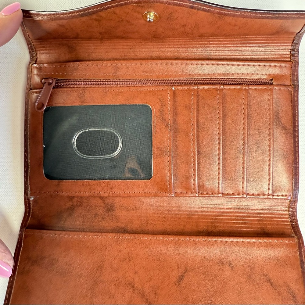 Buxton Brown Leather Long Bifold Wallet - Picture 15 of 15